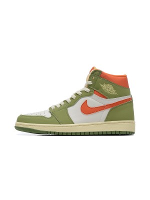 Air Jordan 1 High OG "Craft Celadon" FB9934-300 Limited Edition Green Orange Premium Leather Basketball Shoes