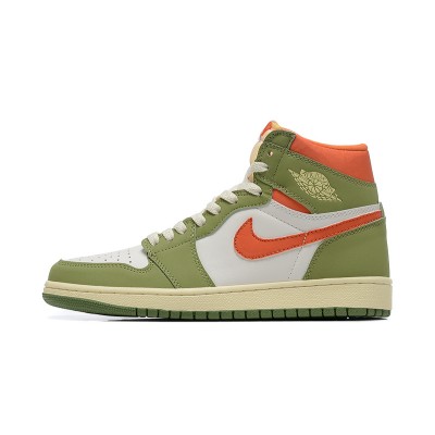 Air Jordan 1 High OG "Craft Celadon" FB9934-300 Limited Edition Green Orange Premium Leather Basketball Shoes