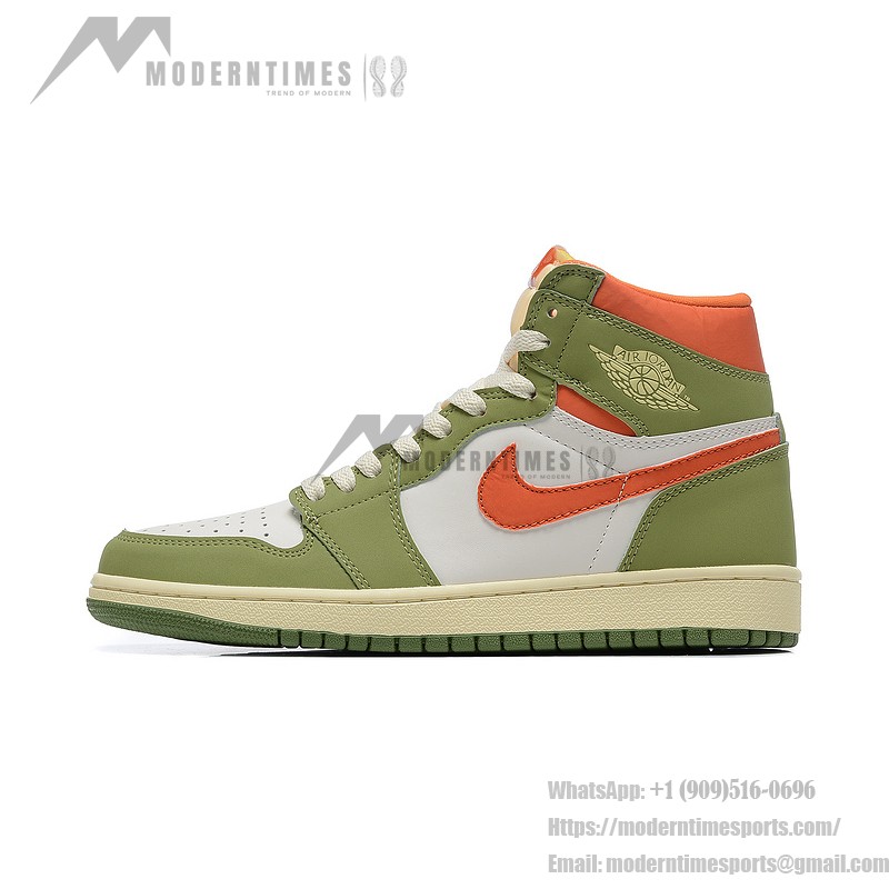 Air Jordan 1 High OG "Craft Celadon" FB9934-300 Limited Edition Green Orange Premium Leather Basketball Shoes