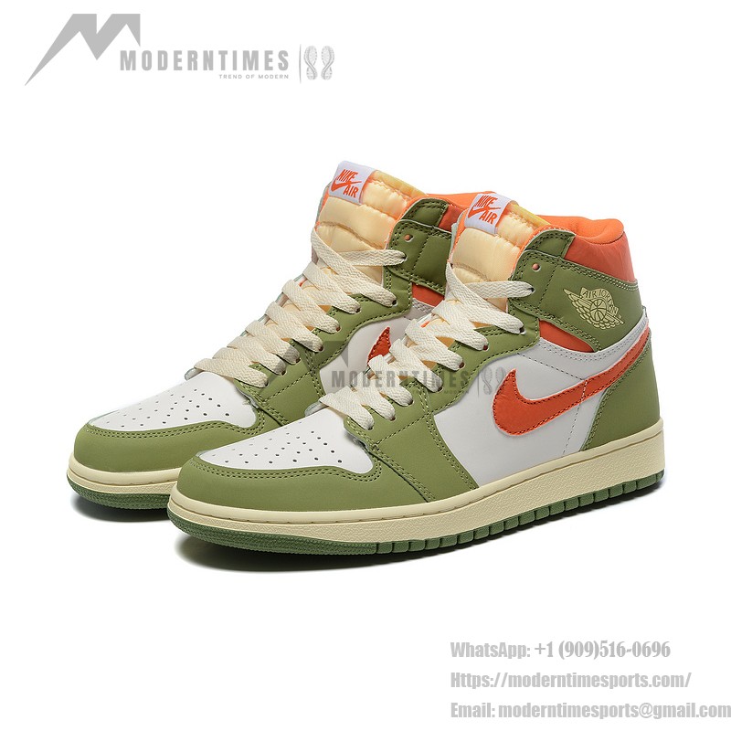 Air Jordan 1 High OG "Craft Celadon" FB9934-300 Limited Edition Green Orange Premium Leather Basketball Shoes