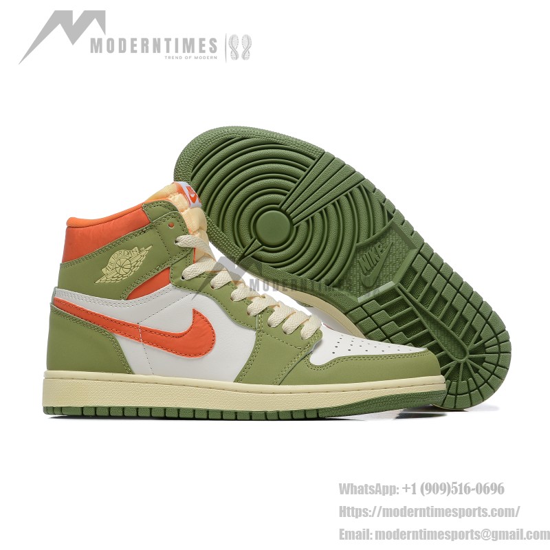 Air Jordan 1 High OG "Craft Celadon" FB9934-300 Limited Edition Green Orange Premium Leather Basketball Shoes