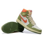 Air Jordan 1 High OG "Craft Celadon" FB9934-300 Limited Edition Green Orange Premium Leather Basketball Shoes