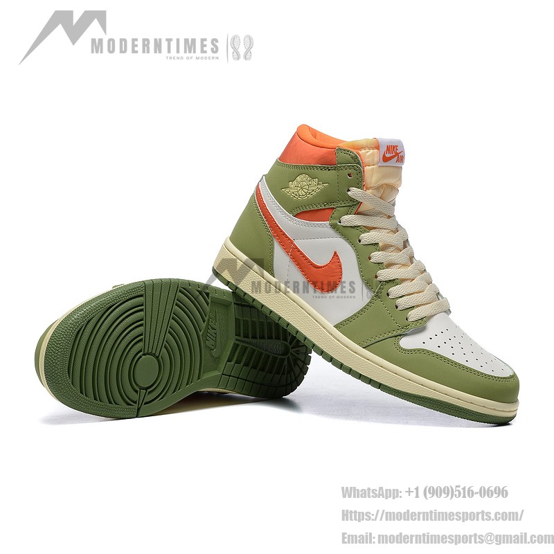 Air Jordan 1 High OG "Craft Celadon" FB9934-300 Limited Edition Green Orange Premium Leather Basketball Shoes