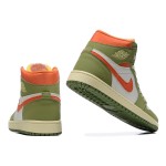 Air Jordan 1 High OG "Craft Celadon" FB9934-300 Limited Edition Green Orange Premium Leather Basketball Shoes