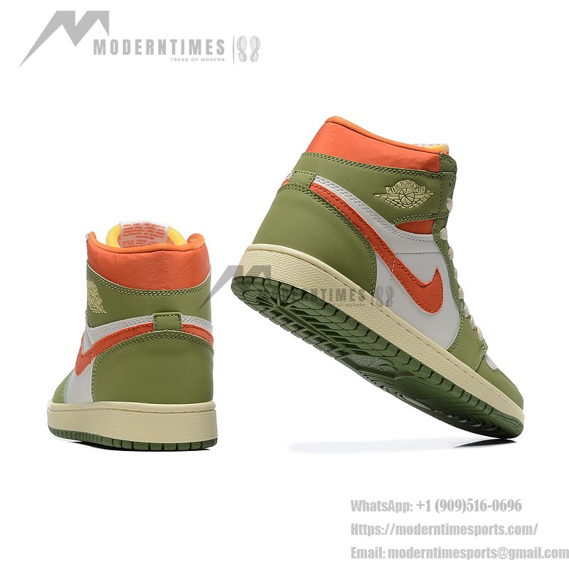 Air Jordan 1 High OG "Craft Celadon" FB9934-300 Limited Edition Green Orange Premium Leather Basketball Shoes