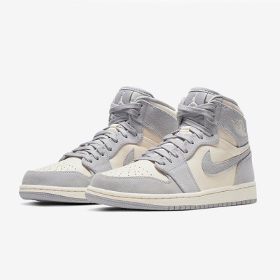 Air Jordan 1 High Premium WMNS White Metallic Silver Women's High-Top Basketball Shoes AH7389-101