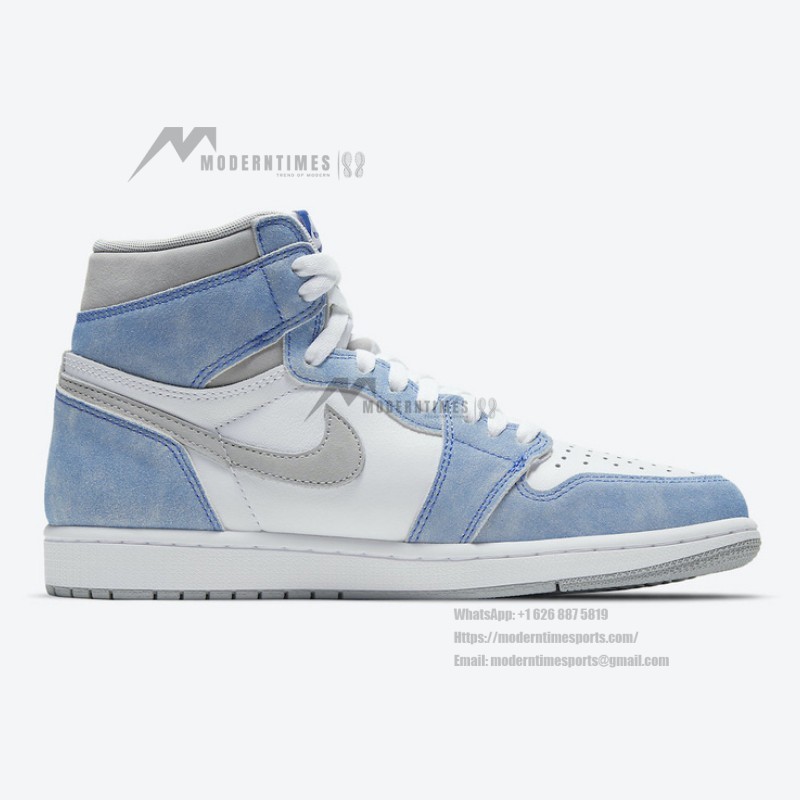 Air Jordan 1 High OG Hyper Royal 555088-402 in Light Blue and Grey