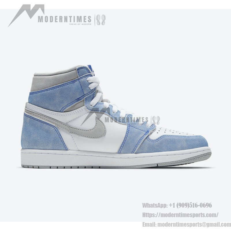 Air Jordan 1 High OG Hyper Royal 555088-402 in Light Blue and Grey