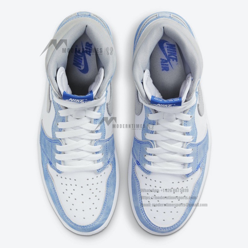 Air Jordan 1 High OG Hyper Royal 555088-402 in Light Blue and Grey