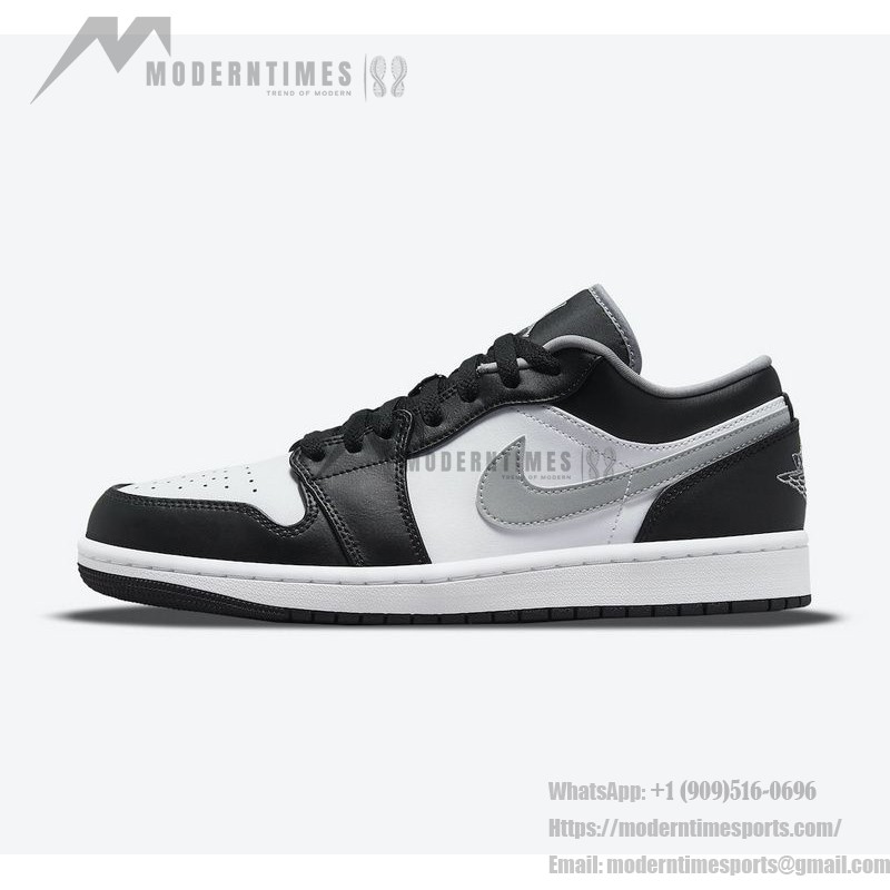 Air Jordan 1 Low 553558-040 - Classic Black & White Low-Top Sneaker with Smooth Leather Upper