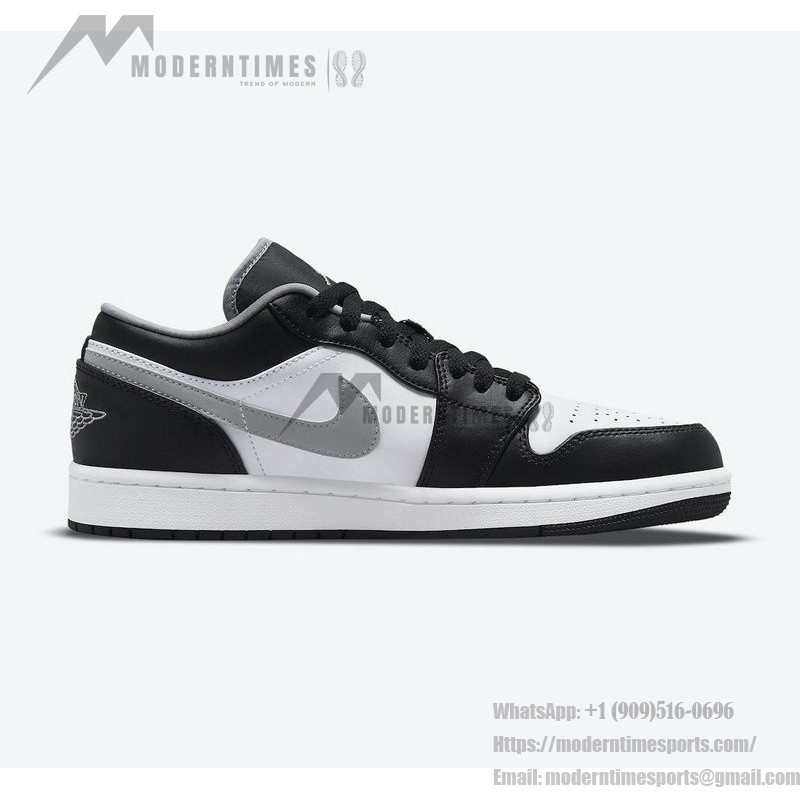 Air Jordan 1 Low 553558-040 - Classic Black & White Low-Top Sneaker with Smooth Leather Upper