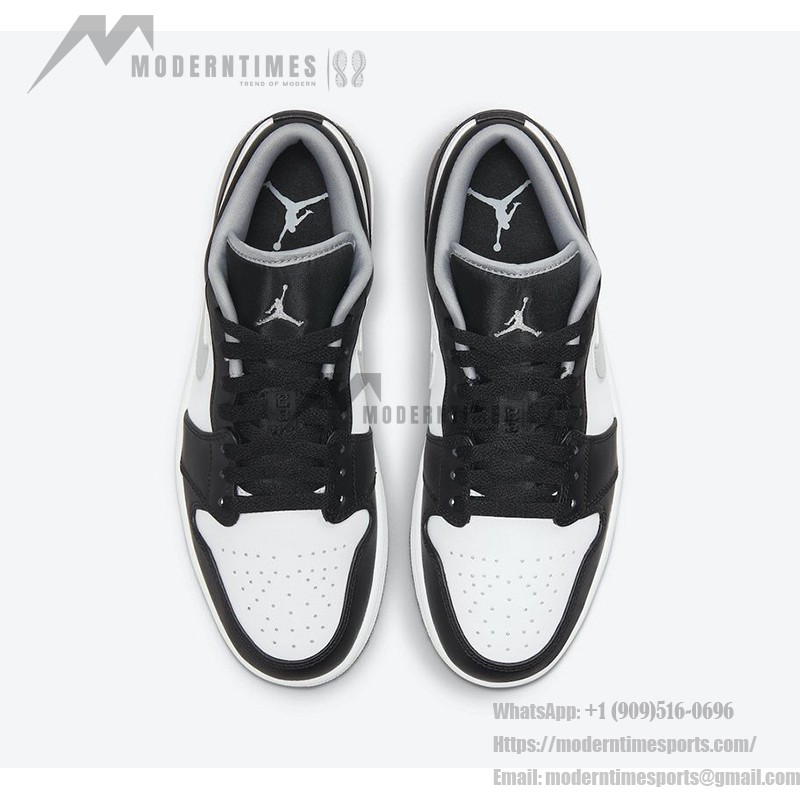 Air Jordan 1 Low 553558-040 - Classic Black & White Low-Top Sneaker with Smooth Leather Upper