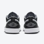 Air Jordan 1 Low 553558-040 - Classic Black & White Low-Top Sneaker with Smooth Leather Upper