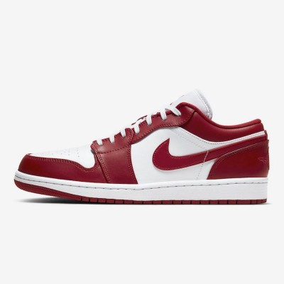 Air Jordan 1 Low 553558-611 - Bold Red Low-Top Sneaker with Black & White Accents