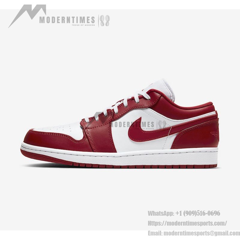 Air Jordan 1 Low 553558-611 - Bold Red Low-Top Sneaker with Black & White Accents