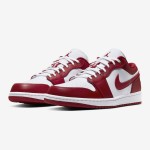 Air Jordan 1 Low 553558-611 - Bold Red Low-Top Sneaker with Black & White Accents