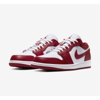 Air Jordan 1 Low 553558-611 - Bold Red Low-Top Sneaker with Black & White Accents