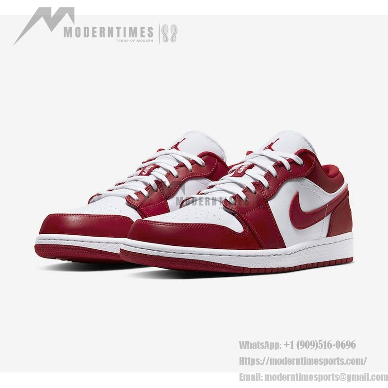 Air Jordan 1 Low 553558-611 - Bold Red Low-Top Sneaker with Black & White Accents