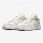 Air Jordan 1 Low Craft “Inside Out” DN1635-100 White/Reverse Design Sneakers Low-Top Style