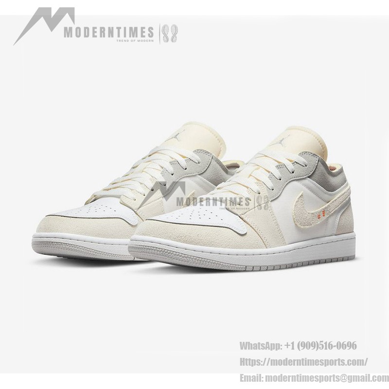 Air Jordan 1 Low Craft “Inside Out” DN1635-100 White/Reverse Design Sneakers Low-Top Style