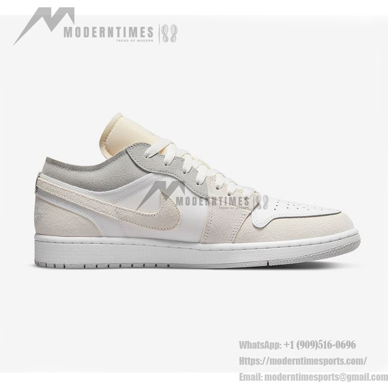 Air Jordan 1 Low Craft “Inside Out” DN1635-100 White/Reverse Design Sneakers Low-Top Style