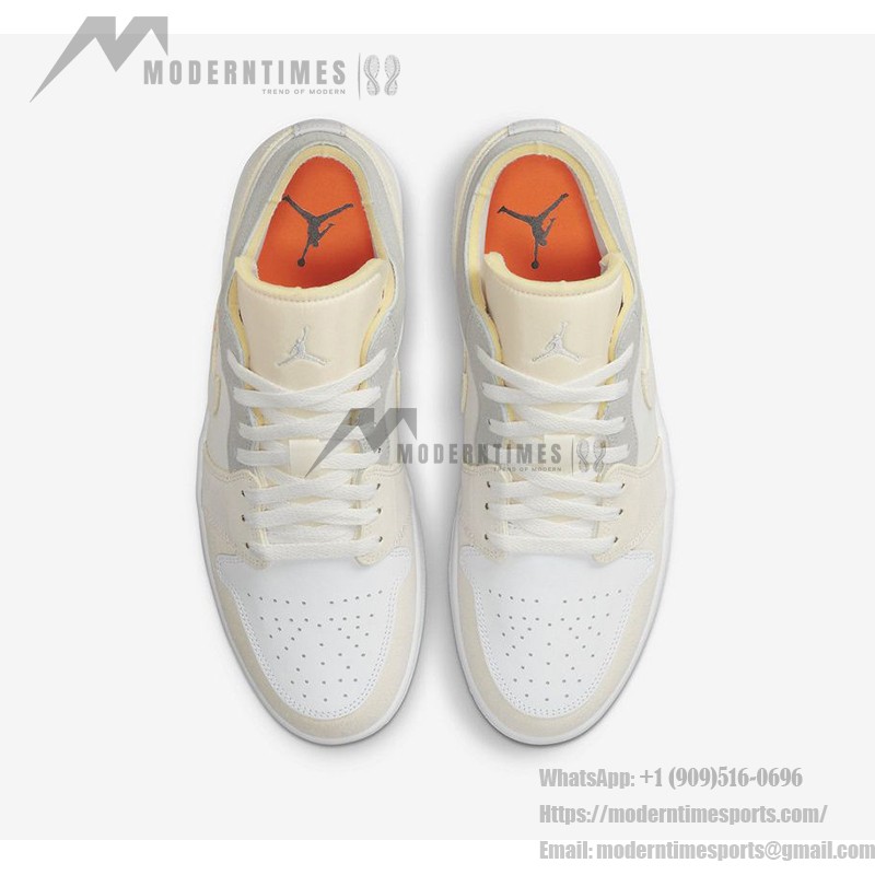 Air Jordan 1 Low Craft “Inside Out” DN1635-100 White/Reverse Design Sneakers Low-Top Style