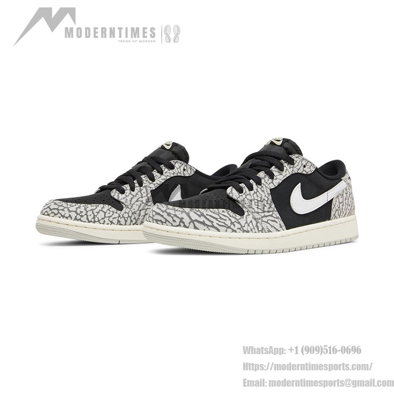 クラシックなブラックとグレーの Air Jordan 1 Low OG “Black Cement” CZ0790-001 スニーカー