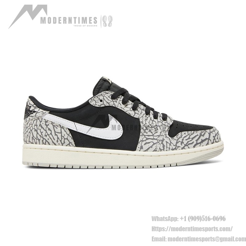 Classic Black and Grey Air Jordan 1 Low OG “Black Cement” CZ0790-001 Sneakers