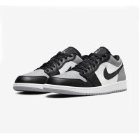 New Release! Air Jordan 1 Low 'Shadow Toe' 553558-052 - Timeless Black & Grey Classic