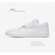 Air Jordan 1 Low 553558-111 - Classic White Low-Top Sneaker with Subtle Grey & Black Accents