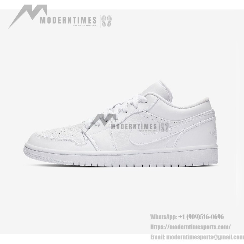 Air Jordan 1 Low 553558-111 - Classic White Low-Top Sneaker with Subtle Grey & Black Accents