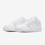 Air Jordan 1 Low 553558-111 - Classic White Low-Top Sneaker with Subtle Grey & Black Accents