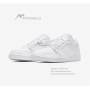 Air Jordan 1 Low 553558-111 - Classic White Low-Top Sneaker with Subtle Grey & Black Accents