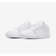 Air Jordan 1 Low 553558-111 - Classic White Low-Top Sneaker with Subtle Grey & Black Accents