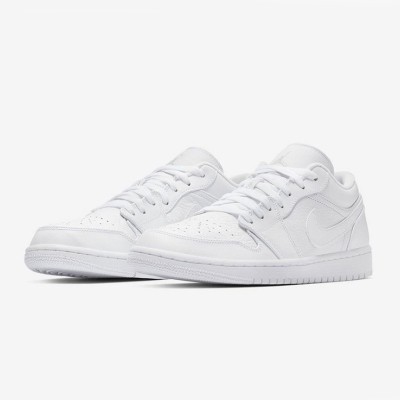 Air Jordan 1 Low 553558-111 - Classic White Low-Top Sneaker with Subtle Grey & Black Accents