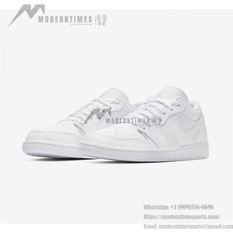 Air Jordan 1 Low 553558-111 - Classic White Low-Top Sneaker with Subtle Grey & Black Accents