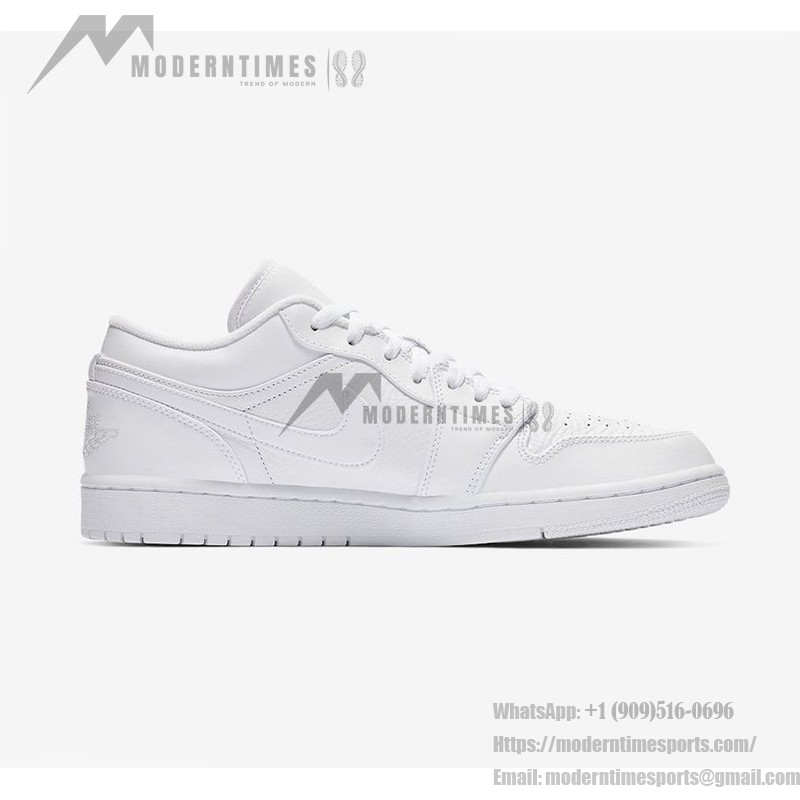 Air Jordan 1 Low 553558-111 - Classic White Low-Top Sneaker with Subtle Grey & Black Accents