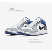 Classic Reissue! Air Jordan 1 Low 'True Blue' DM1199-140 - Timeless Blue & White Elegance