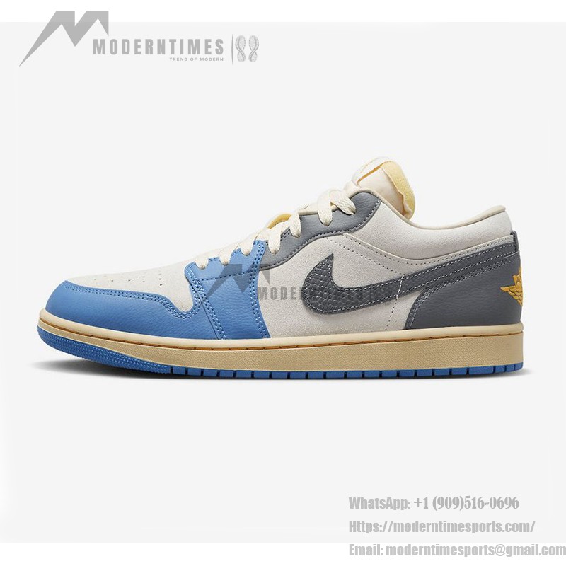 Air Jordan 1 Low 'UNC Grey' DZ5376-469 - Classic Premium Grey & University Blue Sneakers