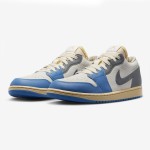 Air Jordan 1 Low 'UNC Grey' DZ5376-469 - Classic Premium Grey & University Blue Sneakers