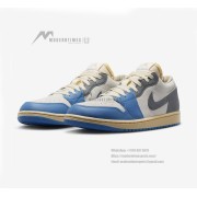 Classic Elegance! Air Jordan 1 Low 'UNC Grey' DZ5376-469 - Perfect Fusion of Premium Grey & University Blue