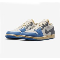 Classic Elegance! Air Jordan 1 Low 'UNC Grey' DZ5376-469 - Perfect Fusion of Premium Grey & University Blue