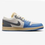 Air Jordan 1 Low 'UNC Grey' DZ5376-469 - Classic Premium Grey & University Blue Sneakers