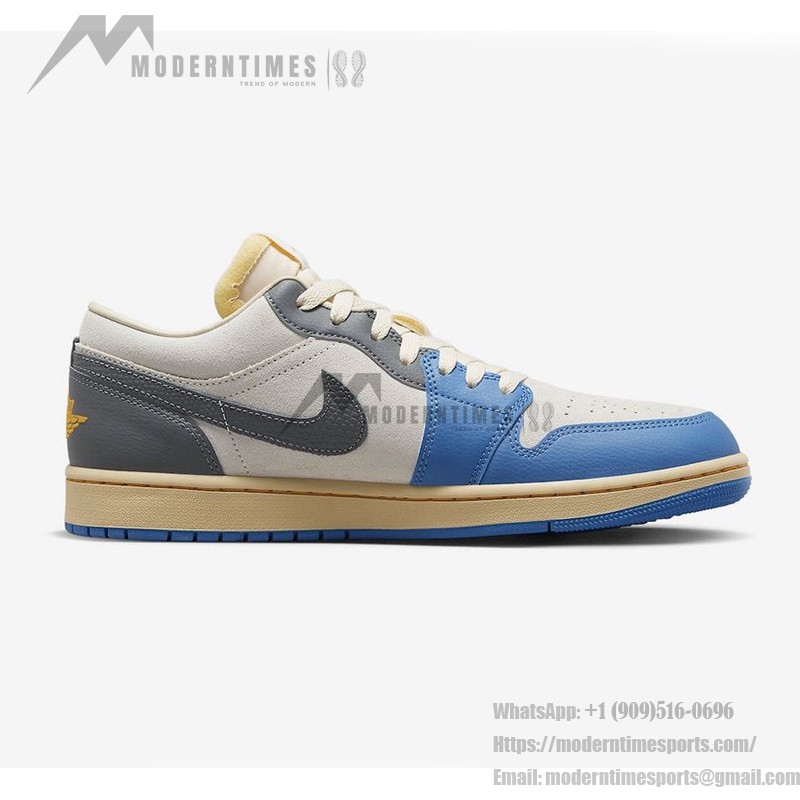 Air Jordan 1 Low 'UNC Grey' DZ5376-469 - Classic Premium Grey & University Blue Sneakers