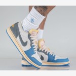 Air Jordan 1 Low 'UNC Grey' DZ5376-469 - Classic Premium Grey & University Blue Sneakers