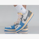 Air Jordan 1 Low 'UNC Grey' DZ5376-469 - Classic Premium Grey & University Blue Sneakers