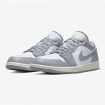 Air Jordan 1 Low "Vintage Grey" Sneakers - Style 553558-053