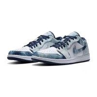 Air Jordan 1 Low Washed Denim CZ8455-100 - Classic Retro Low-Top Sneaker with Distressed Blue Denim