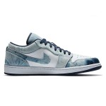 Air Jordan 1 Low Washed Denim CZ8455-100 - Distressed Blue Denim Upper