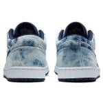 Air Jordan 1 Low Washed Denim CZ8455-100 - Distressed Blue Denim Upper